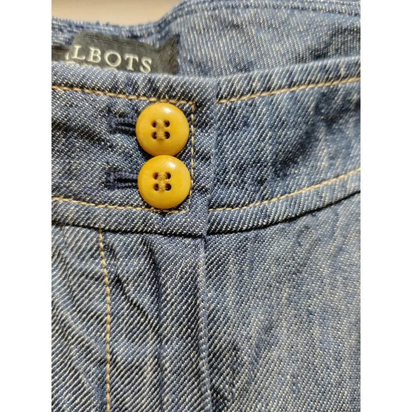 Talbots Chambray Blue 100% Linen Straight Leg Mid Rise Pants Size 8 - Picture 4 of 8